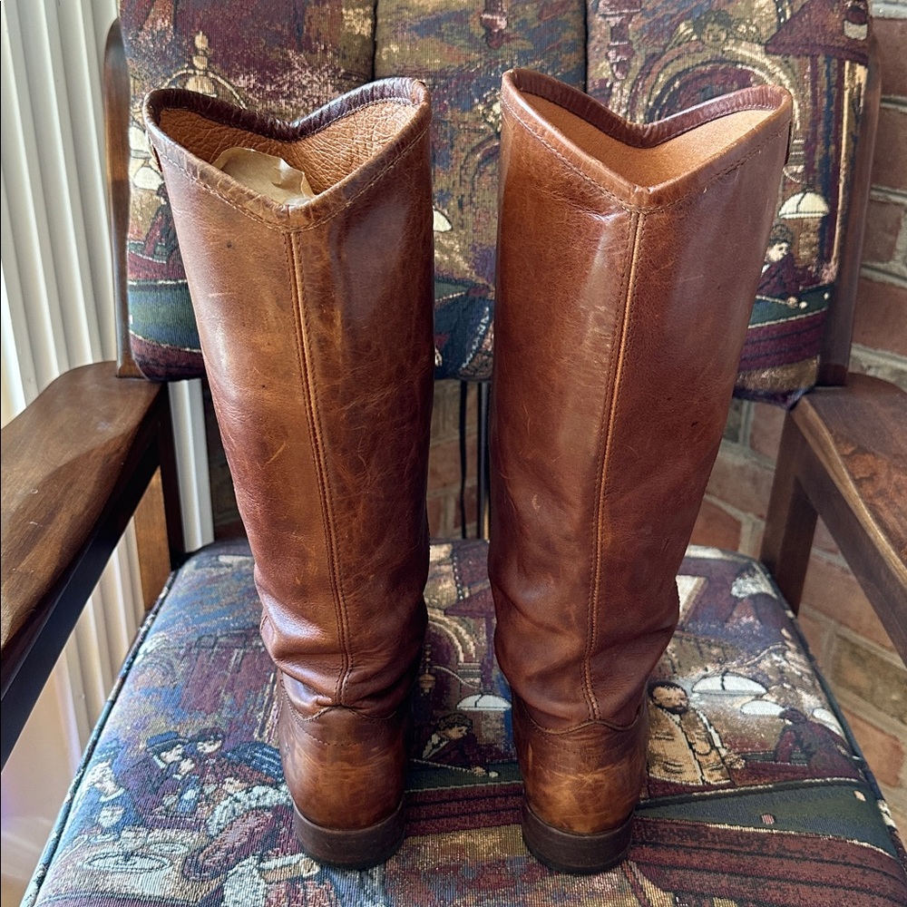 Brown Leather Knee-High Boots - Picture 3 of 5